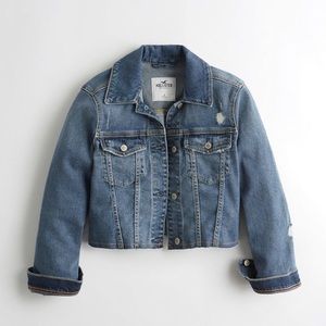 NWOT Hollister cropped denim jacket